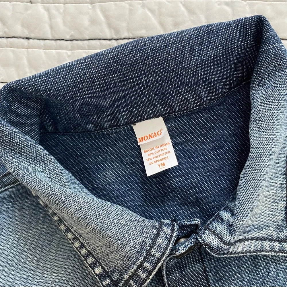 NWT The Wishing Elephant Kids Denim Shacket Gender Neutral size Youth Medium 7/8